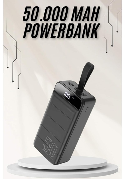Powerbank Çoklu Şarj Girişi 50.000 Mah Taşınabilir Dijital Göstergeli Çok Renkli 99304542