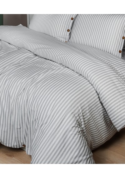 Cotton Collection Çift Kişilik Çizgili Nevresim Seti Reveboheme Renkli