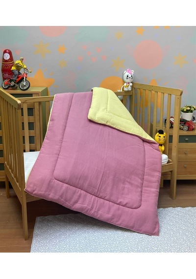 Komfort Home Müslin %100 Organik Pamuk Yumuşak Çift Taraflı Bebek Yorganı - Pembe