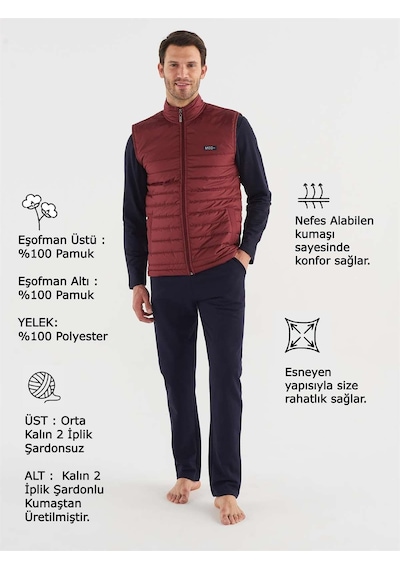 Mod Collection 3763 Erkek Yelekli Eşofman Takım 001