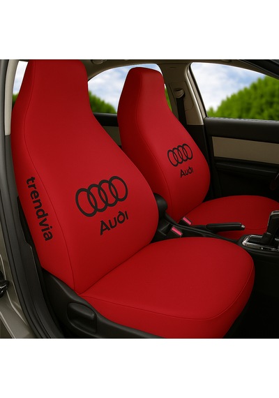 Audi Uyumlu Kırmızı Penye Oto Koltuk Kılıfı Takımı Ön Ve Arka