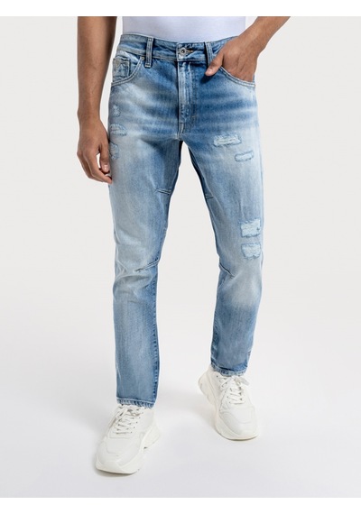 Loose Tapered Loose Fit Erkek Pantolon Denim