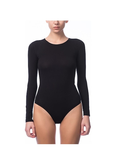 3 Adet Nbb Bayan Bisiklet Yaka Uzun Kollu Çıtçıtlı Body 2946 Siyah
