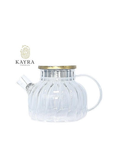 Çelik Kapaklı Borosilikat Dilimli Model Süzgeçli Cam Demlik Bitki Çayları 1000 Ml Royaleks-cm-2001 Çok Renkli