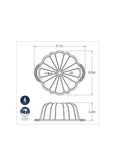 Nordicware 60. Yıl Özel Bundt Kek Kalıbı - 6 Cup