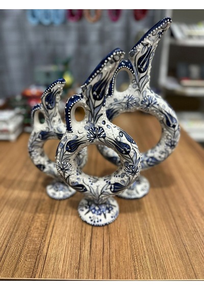 Üçlü Sümbül Vazo Takımı Mavi