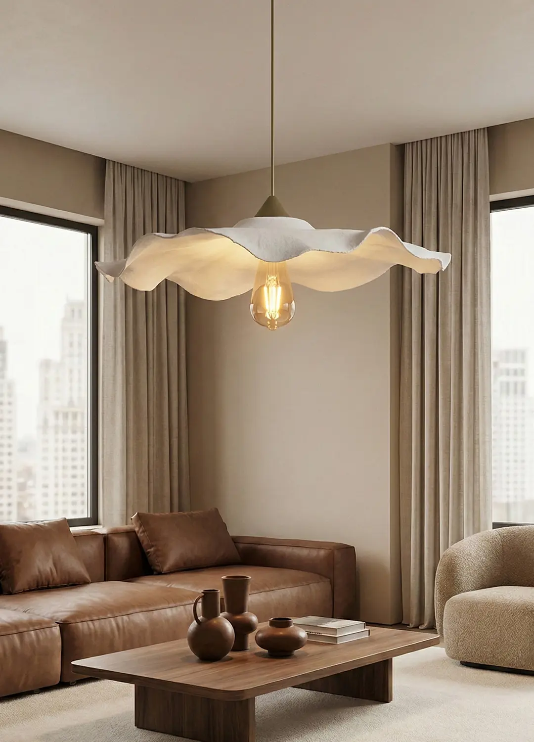 Modern Avf Sarkıt Avize 60 Cm Beyaz