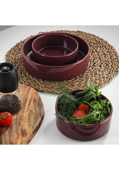 Mürdüm Stackable Salata/çerez Seti 3 Parça Açık Mavi
