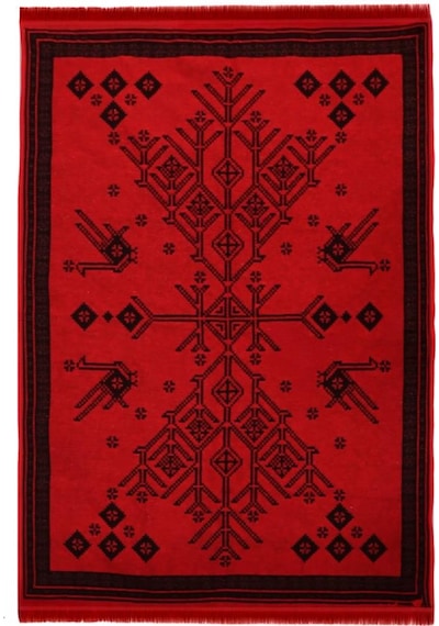 Bigghome Çift Taraflı Kilim, Makinede Yıkanabilir, Modern Desenli, 80 150 Cm, Sa25cy