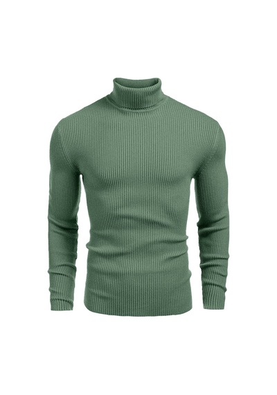 Polızeı Erkek Slim Fit Boğazlı Triko Kazak Esnek Dokulu Ada Çayı