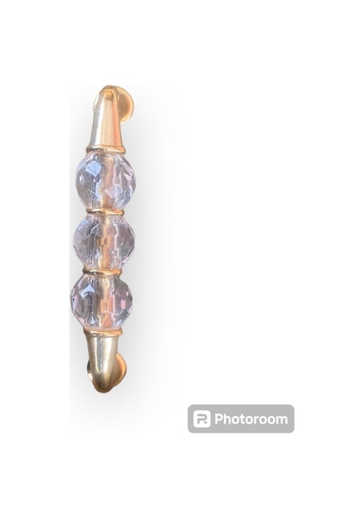 Dekor Sıralı Kristal Şeffaf Altın 96 Mm Kulp 001