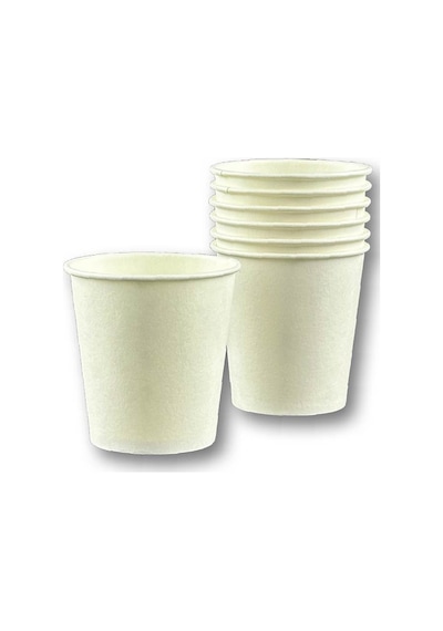 100 Adet 2,5 Oz Beyaz Baskısız Karton Bardak Kahve, Çay, Shot