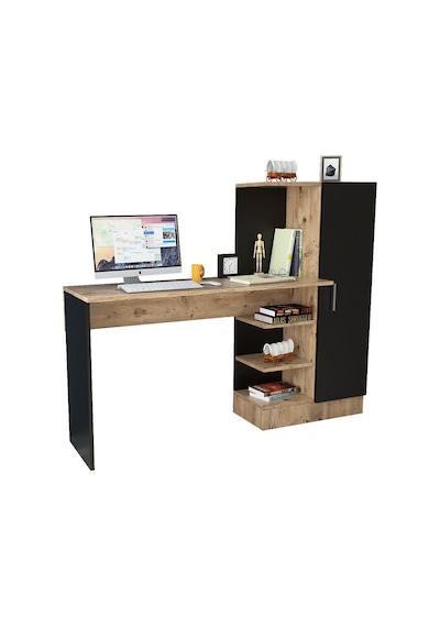 Robinhome Robin Home Arthur Kitaplıklı Çalışma Masası Çam Siyah (468193295) Siyah