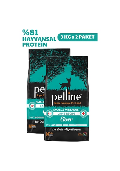 Petline Clever Small & Mini Adult Kuzu Etli Küçük Irk Yetişkin Kuru Köpek Maması 2 x 3 KG