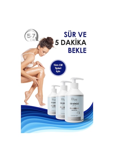 Blue Skin Care Tüy Dökücü Ve Tüy Azaltıcı Tüy Alma Krem Tüm Cilt Tipleri Için Lazer Epilasyon Etkili