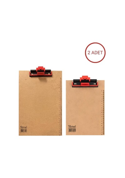 Temel A4 Ve A5 Ahşap Sekreterlik Otomatik Mekanizmalı Kalem Tutma Aparatlı 2li Set