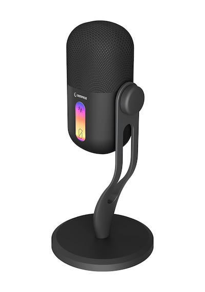Arpej Rgb Masa Standlı Ses Göstergeli Dokunmatik Oyuncu Mikrofonu Yayıncı Mikrofonu Gaming Beyaz Siyah - ÜRün siyah