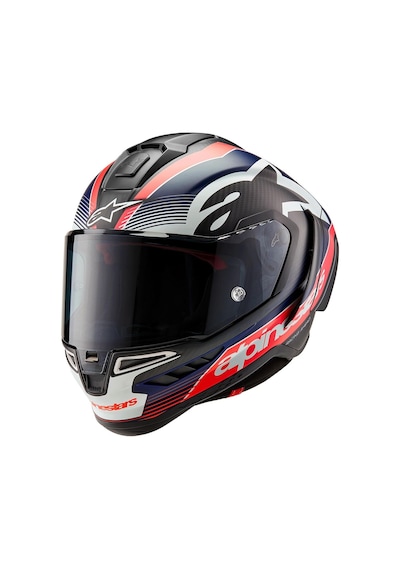 Alpinestars Supertech R10 Carbon Team Spor Motosiklet Kaskı Mat Siyah Kırmızı Beyaz