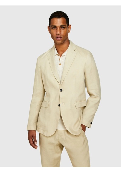 Sisley %100 Keten Astarsız Rahat Kalıp Ceket Erkek Bej Ceket - 325p2aghsw01q