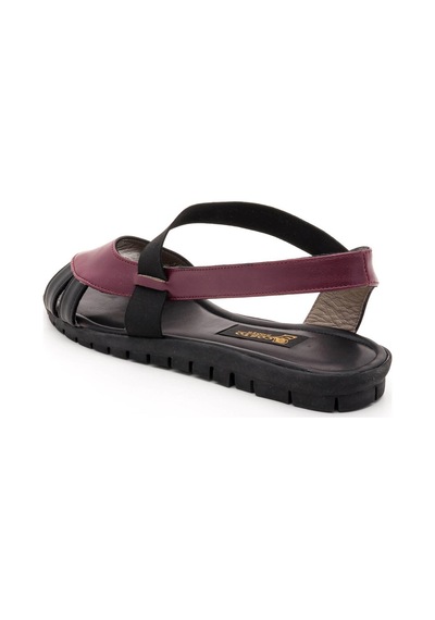41-42-43-44 Numara 180052 Bordo Siyah Büyük Numara Sandalet Bordo