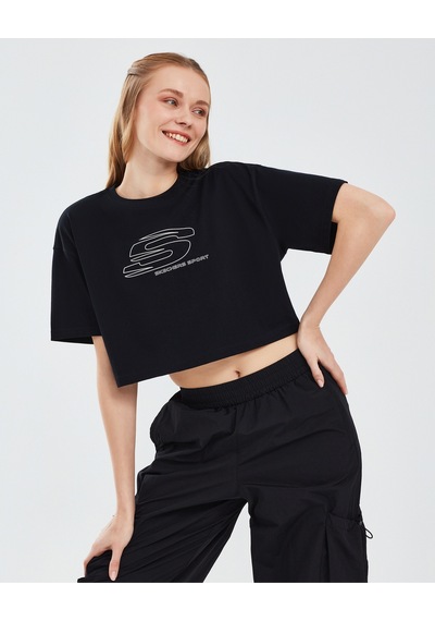 Skechers Graphic T-shirt W Short Sleeve Kadın Siyah Tshirt S241014-001