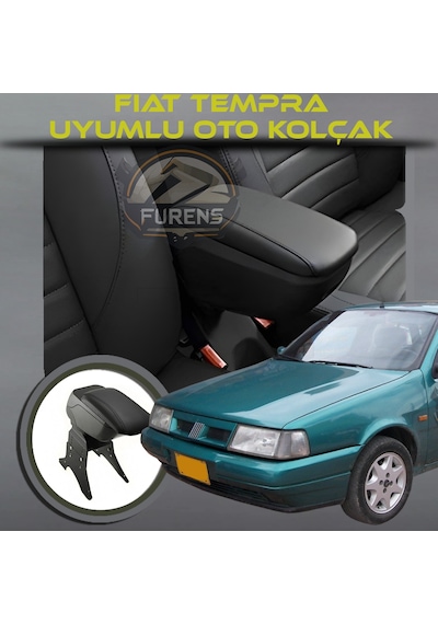Fiat Tempra Uyumlu Kol Dayama Ve Kolçak Sürgülü Bardaklıklı Ayarlanabilir Siyah Deri