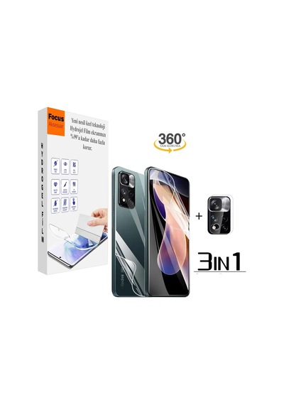 Redmi Note 11s 3in1 Uyumlu Kırılmaz Cam Özel Kesim Hydrogel Film