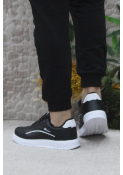Fort Wks 2765 Siyah Beyaz Hafif Rahat Sneaker Kadın Spor Ayakkabı 001