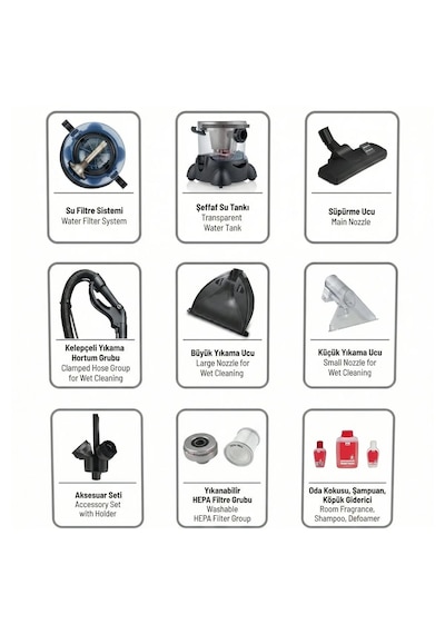 Arnica Hydra Rain Et12102 Su Filtreli Halı Yıkama Makinesi 2400 W