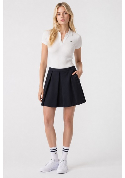 Lacoste Slim Fit Womens Skirt Dar Kesim Yırtmaçlı Kadın Kot Etek Koyu Lacivert