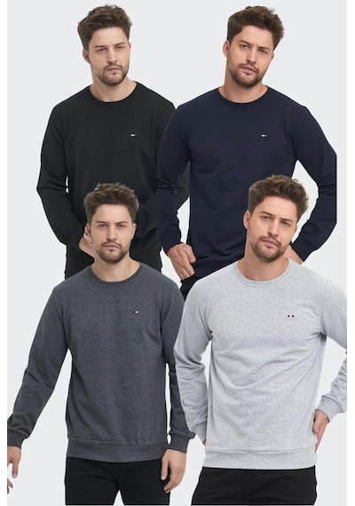 Metalic Erkek Çok Renkli Bisiklet Yaka Nakış Detaylı Regular Fit 4'lü Sweatshirt Mmtlce70-4 001