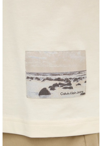 Calvin Klein Erkek T Shirt J30j327094 Yac Beyaz Beyaz