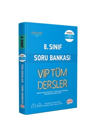 Editör Yayınları 8. Sınıf Vıp Tüm Dersler Soru Bankası  Mavi Kitap
