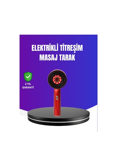 Kırmızı - 587 - Işık Terapi Özellikli Saç Derisi Masaj Tarak - Shopgpt - Anti Dökülme