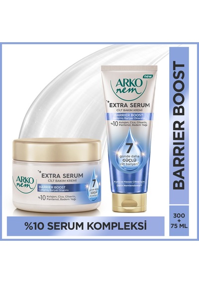 Arko Nem Extra Serum Barrier Boost Gelişmiş Cilt Bariyer Onarımı & Derin Nemlendirici Krem Seti 300+75 Ml