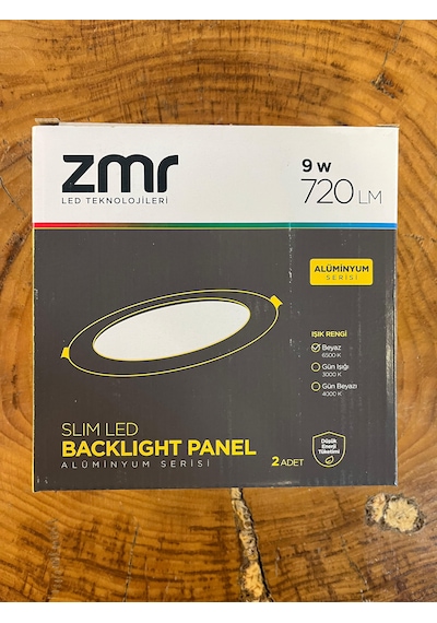 Zmr 9w 6500k-beyaz Işık Spot Led Panel Kutu İçeriği 2 Adettir