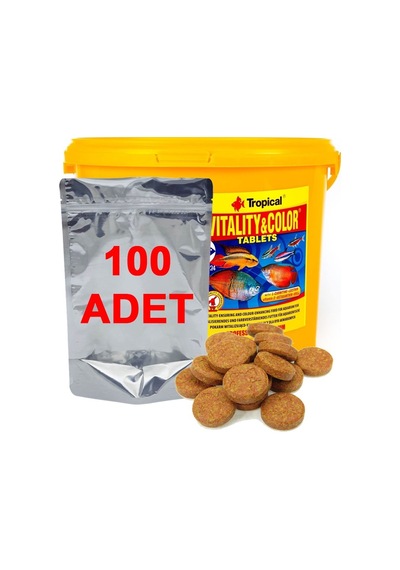 100 Adet Tropical Vitality&Color Tablet Kovadan Bölme Balık Yemi