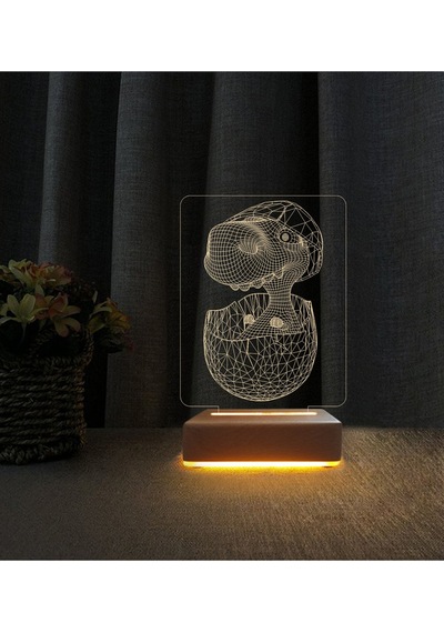 Sevimli Yavru Dinazor Lamba 3d Led Masa Lambası