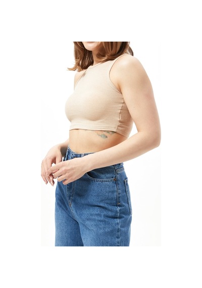 Eylül Moda Kadın Kahve Sporcu Crop Top