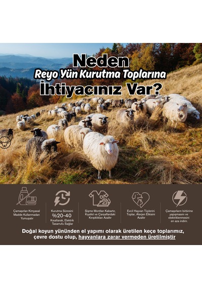 Reyo %100 Saf Yün Kurutma Makinesi Topu 3'lü Set - L Boy Kahverengi - Kimyasalsız Doğal Yumuşatıcı Ve Antistatik Etki Kahverengi Reyo %100 Saf Yün Kurutma Makinesi Topu 3'lü Set - L Boy Kahverengi - Kimyasalsız Doğal Yumuşatıcı Ve Antistatik Etki Kahverengi