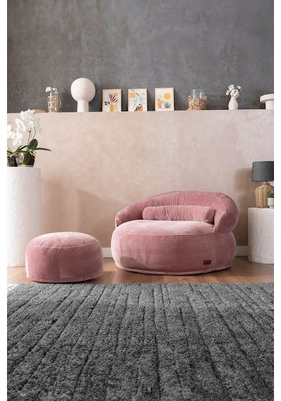 Good Night New Felix Lüx Armut Koltuk & Puf & Uzanma Koltuğu & Berjer Gül Kurusu Pembe