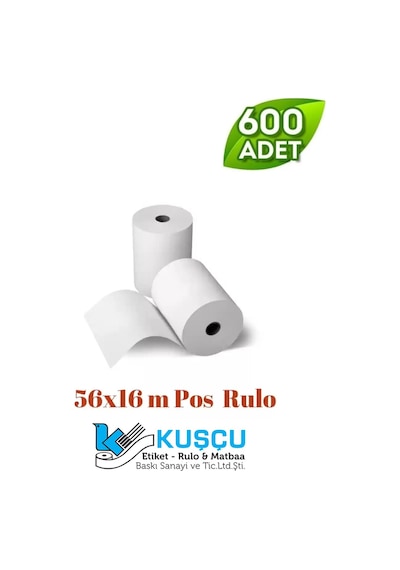 56x16 Termal Pos Cihazı Rulosu 600 Adet