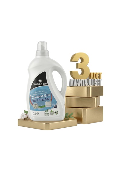 Worldchem Çamaşır Detarjanı Sıvı Beyazlar 3x2 Lt 2 L