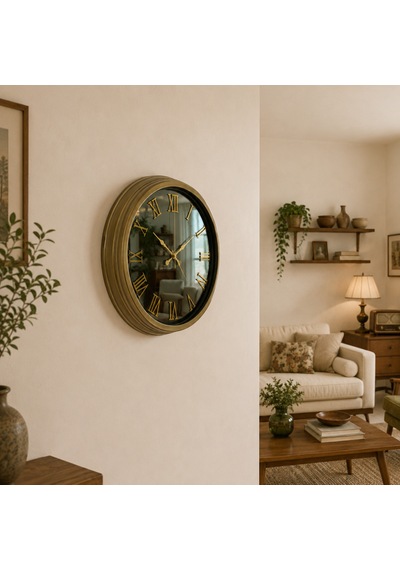 Eskitme Grand Roma Aynalı 40 X 40 Cm Duvar Saati