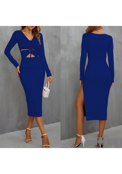 Nnstartshopping Kadın Uzun Kollu Göğüs Ve Göbek Dekolte Detay Sandy Midi Boy Elbise Saks Mavi Nnstartshopping Kadın Uzun Kollu Göğüs Ve Göbek Dekolte Detay Sandy Midi Boy Elbise Saks Mavi