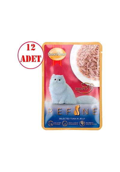 Smart Heart Refine Kedi Konservesi Jöle İçinde Ton Balıklı 70 Gr 12 Ad