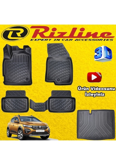 Sandero Stepway Prestige 3D Paspas+Bagaj Havuz 2021- Set Rizline N11.9469