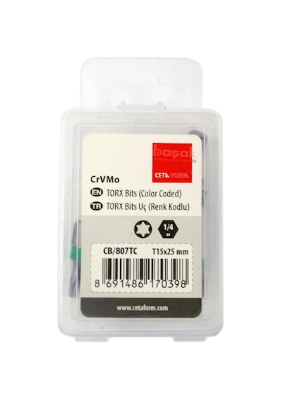 Ceta Form T15 X 25 Mm Torx Bits Uç Renk Kodlu Cb/807tc