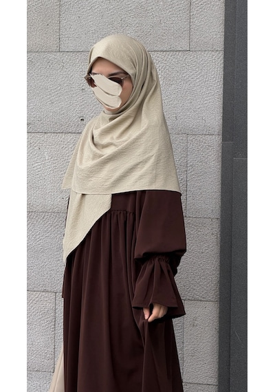 Qalortex Scarf Premium Jakarlı Hüma Büyük Boy Eşarp -taş