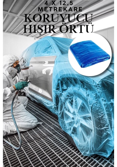 4 X 12 Metre 50m² Pratik Hışır Branda Örtü Ev Ofis Boya Badana İnşaat Tadilat Temizlik Naylonu, Parke Zemin Mobilya Eşya Toz Kir Nem Koruyucu Kalın Ambalaj Naylon Branda